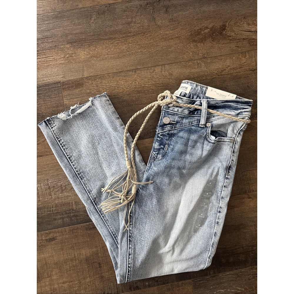 Maurices M Jeans Women's 4 Reg Kick Boot Ankle Light Wash‎ Blue Denim NWT
